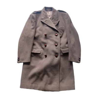 Vintage Crombie Coat Men Large Wool Heavy Beige Tailored Simon Aberdeen Winter - Image 1 of 4