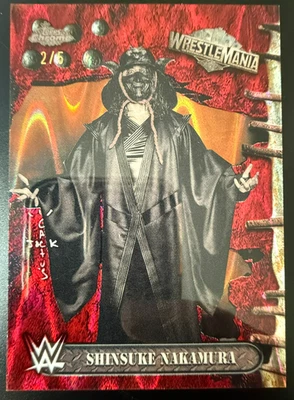 2025 Topps Chrome Cactus Jack WWE Shinsuke Nakamura Red Ray Wave /5 - Image 1 of 2