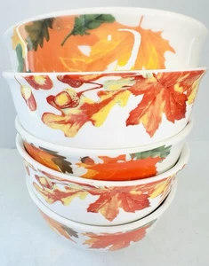 Royal Norfolk Herbst Herbst Blatt Blätter Suppe Müslischalen _ 5er Set - Bild 1 von 5