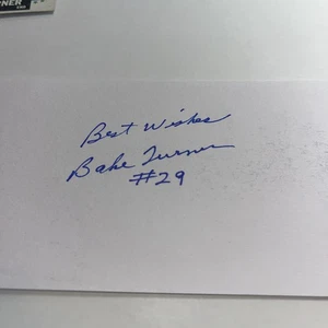 Bake Turner Super Bowl III New York Jets Signed 3x5 index Card - Picture 1 of 1