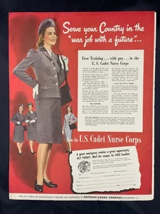 Anuncio de revista* - 1944 - U.S. Cadet Nurse Corp - Segunda Guerra Mundial - Imagen 1 de 1