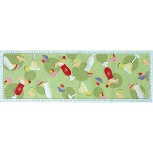 Indoor Outdoor Summer Fun Table Runner Margaritaville Cloth Topper Green 36" NEW - Picture 1 of 2