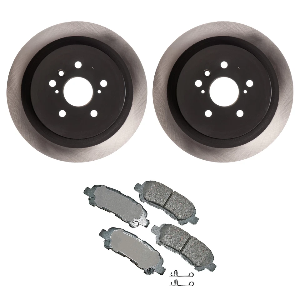 ADVICS Rear Rotors Akebono ProACT Ceramic Disc Brake Pad Kit For Highlander 8-13 - Image 1 of 1