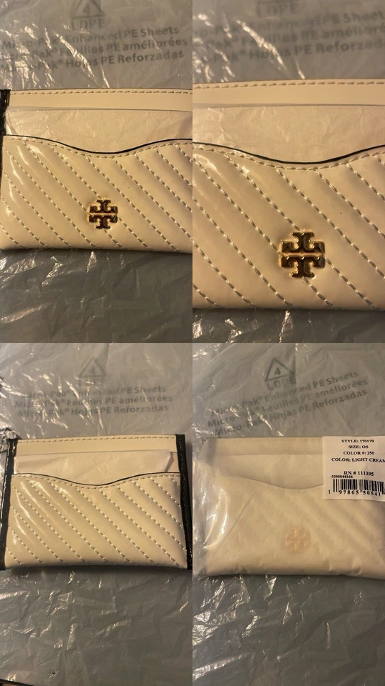 Mini Portacarteras Tory Burch/Cartuche para Tarjetas/Cuero Blanco y Negro/Nuevo/OS Foto 1 de 1