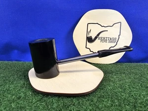 Nording Compass Smooth Black Poker Aluminum Stem Briar Pipe, Unsmoked, Bag - Picture 1 of 12