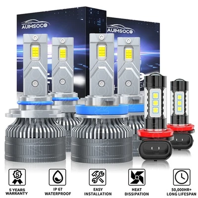 For Ford Ranger XL XLT Cab Pickup 2.3L 2019-2022 LED Headlight + Fog Light Bulbs - Image 1 of 4