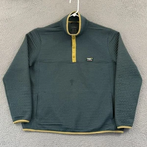 Maglione Ll Bean uomo 2XL alto verde airlight aderente maglia trapuntato pullover a scatto - Foto 1 di 11