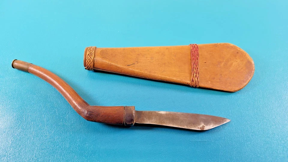 Adaga de faca estilo guerra sudeste asiático Filipinas Indonésia + bainha de remo - Imagem 1 de 4