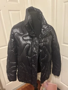 Universal Standard Größe S schwarz gefütterter Mantel durchgehender Reißverschluss Druckknopftaschen Damenjacke S - Bild 1 von 3