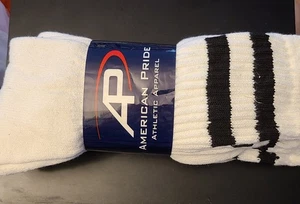 American Pride White Crew Socks 3 Pack Unisex Adult Size 10-13 NEW - Picture 1 of 2