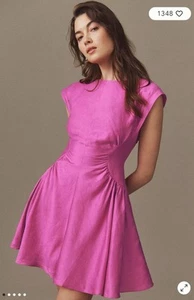 New Latest ACLER Emery mini Pink linen Blend Dress 10 Retail $450 - Picture 1 of 15