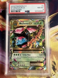 Mega Holo Pokemon 2016 PSA 8 M Venusaur EX #2 JUEGO DE CARTAS COLECCIONABLES XY Evolutions - Imagen 1 de 6