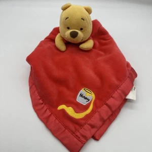 Disney Winnie the Pooh Lovey Manta de Seguridad Oso de Peluche Rojo con Borde Satinado - Imagen 1 de 5