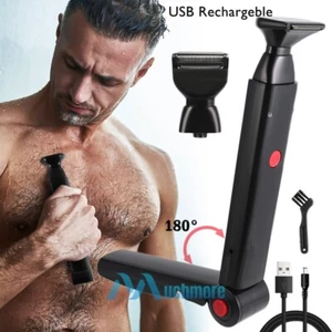 USB Rechargeable Electric Back Hair Removal Full Body Shaver Razor Long Handle - Picture 1 of 42
