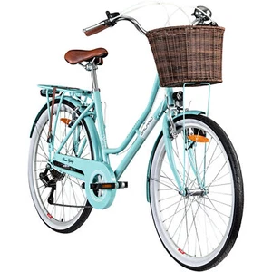 26 Zoll Damencityrad 6 Gang Galano Belgravia mit Licht und Korb Damen Fahrrad - Bild 1 von 35
