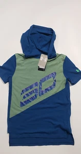 Under Armour Youth Boys Heat gear Loose Short Sleeve Hoodie shirt Sz Medium - Picture 1 of 11
