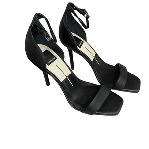 Dolce Vita Mujer 6.5 Halo Cuero Negro Cuadrado Punta Abierta Correa Tobillo Tacón - Imagen 1 de 8