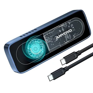 M.2 NVME SSD Gehäuse USB 3.2 Gen 2 10Gbps SSD Gehäuse mit Lüfter fo... - Bild 1 von 7