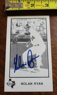 Nolan Ryan Texas Rangers MLB Baseball HOF Signed Auto 3x5 Card No COA - Image 1 of 3