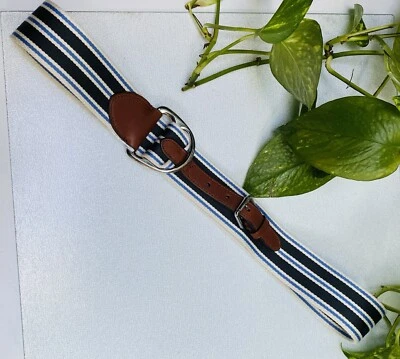 Lauren Ralph Lauren Women's Canvas Leather Tags Belt. Size Medium. NWOT - Image 1 of 4