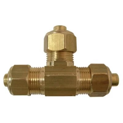 Everbilt LFA-113 3/8 in. x 3/8 in. x 1/4 in. OD Compression Brass Tee Fitting - Image 1 of 3