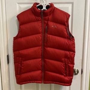 Timberland Down Puffer Red Vest Men’s Size Large Pockets Outdoor Winter Fall - Picture 1 of 9