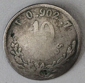 1872 Pi O Mexico 10 Centavos - 16k Mintage - San Luis Potosi Mint -RARE 184a KEY - Picture 1 of 2