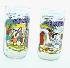 2 gafas vintage 1991 Hardee's Flintstones primeros 30 años 1960 1964 - Imagen 1 de 8