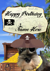 pb&fd107 Miniature Schnauzer Dog Pirate Personalised Birthday card any occasion