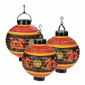 Light-Up Chinese Paper Lanterns, Party Decor, 3 Pieces, 7.5" - Picture 1 of 3