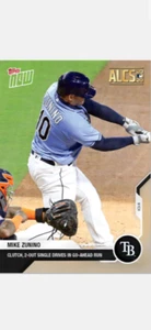 2020 TOPPS NOW ALCS CARD RAYS MIKE ZUNINO #400 CLUTCH 2-OUT RBI SINGLE IN WIN - Picture 1 of 1