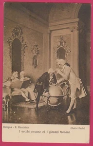 Art by Bedino Paolo, the old man seeks, the young man finds on the globe, postc  - Picture 1 of 2