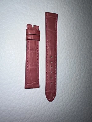 Nueva correa de cuero de cocodrilo rosa Chopard para reloj Chopard 16 mm Foto 1 de 2