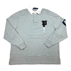 Polo Ralph Lauren Big & Tall Long Sleeve Rugby Polo Shirt with "P" Logo - Grey - - Picture 1 of 6