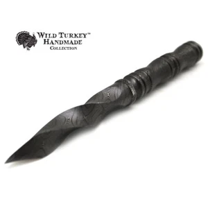 Cuchillo daga espiral de tres filos ciclón exclusivo hecho a mano Wild Turkey con funda - Imagen 1 de 6