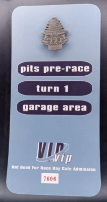 2000 Indianapolis 500 Silver Pit Badge #5059 & VIP Card Indy Pin - Image 1 of 4