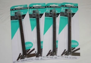 L.A. Colors 7" Eyeliner & Brow Pencil, Dark Brown LOT OF 4 - Picture 1 of 4