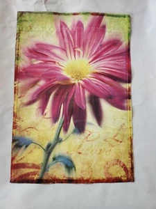 French Style Bright Pink Gerbera Daisy Garden Flag 12” X 18” Double Sided - Picture 1 of 1