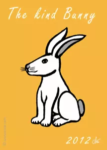 JACQUELINE DITT - The kind Bunny ACEO impresión limitada gráfico miniatura ger.sign.Conejo - Imagen 1 de 3