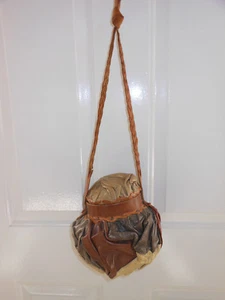 GENUINE LEATHER BALL HAND-CRAFTED BAG GOURD DESIGNER QUALITY UNISEX PURSE - Picture 1 of 11