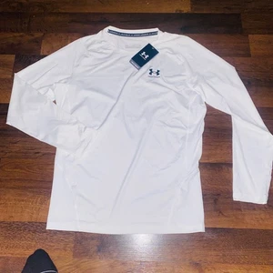 Under Armour HeatGear Long Sleeve Compression Shirt White XXL Mens Style 1361524 - Picture 1 of 8