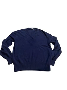 Neiman Marcus Cashmere V-Neck Sweater Mens Large 44” Vintage Made In Scotland - Picture 1 of 7