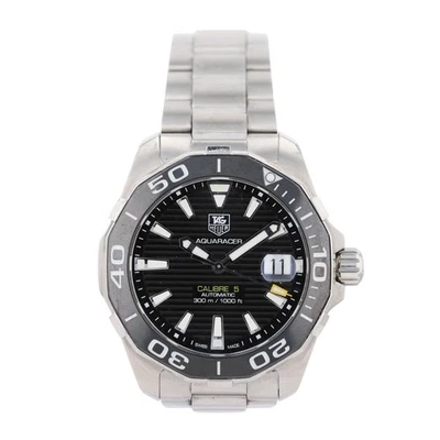 Reloj pulsera Tag Heuer Aquaracer 41 mm esfera negra automático acero inoxidable para hombre Foto 1 de 4