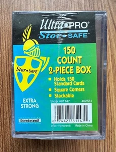 ULTRA PRO 150 COUNT CLEAR 2-PIECE CARD STORAGE BOX NEW - Picture 1 of 4