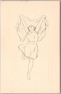 c1920s Czech SOKOL Postcard "Rhythmic Exercises" Girl Dancing with Scarf -Unused - Picture 1 of 2