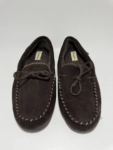 Dearfoams Mens Coffee Microsuade Mocassin Memory Foam SizeM US9-10 Slippers - Picture 1 of 4