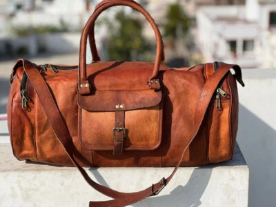 Bolso grande de cuero para llevar cabra equipaje de fin de semana viaje para pasar la noche # Mejor bolso Foto 1 de 4