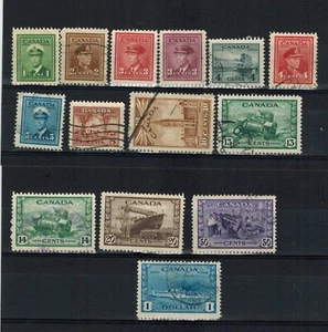 CANADA SCOTT 249-262 USED GEORGE VI WAR ISSUE - Picture 1 of 1