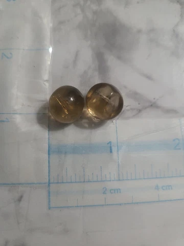 2 Antique Yellow Colored Glass Buttons Hand made H503 1 pair Cover