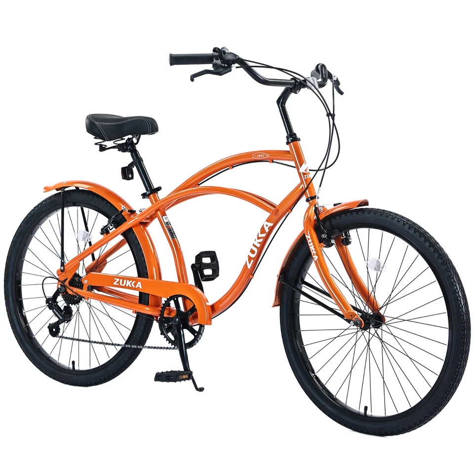 Bicicleta de playa ZUKKA 26" para hombre y mujer, bicicleta de crucero con 7 velocidades Foto 1 de 4